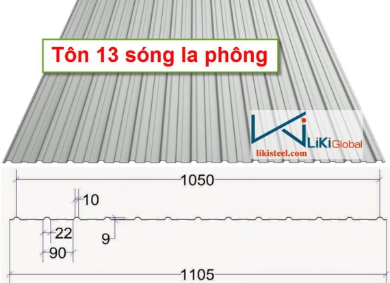 TẤM LỢP LA PHÔNG 13 SÓNG